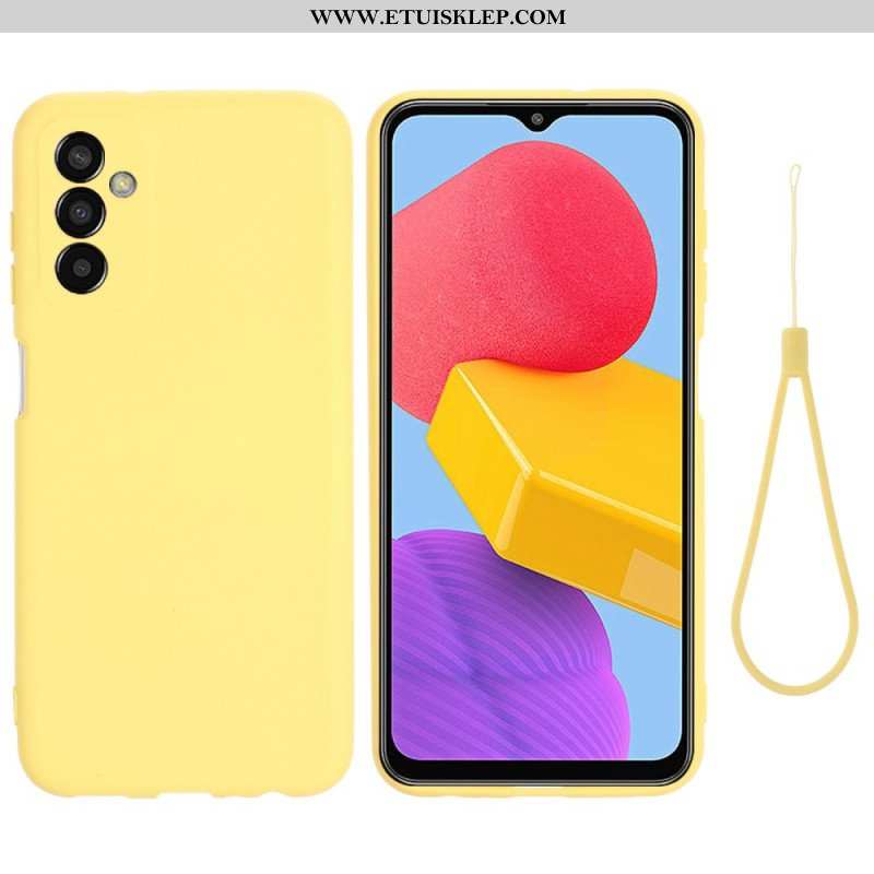 Etui do Samsung Galaxy M13 Płynny Silikon Ze Smyczą